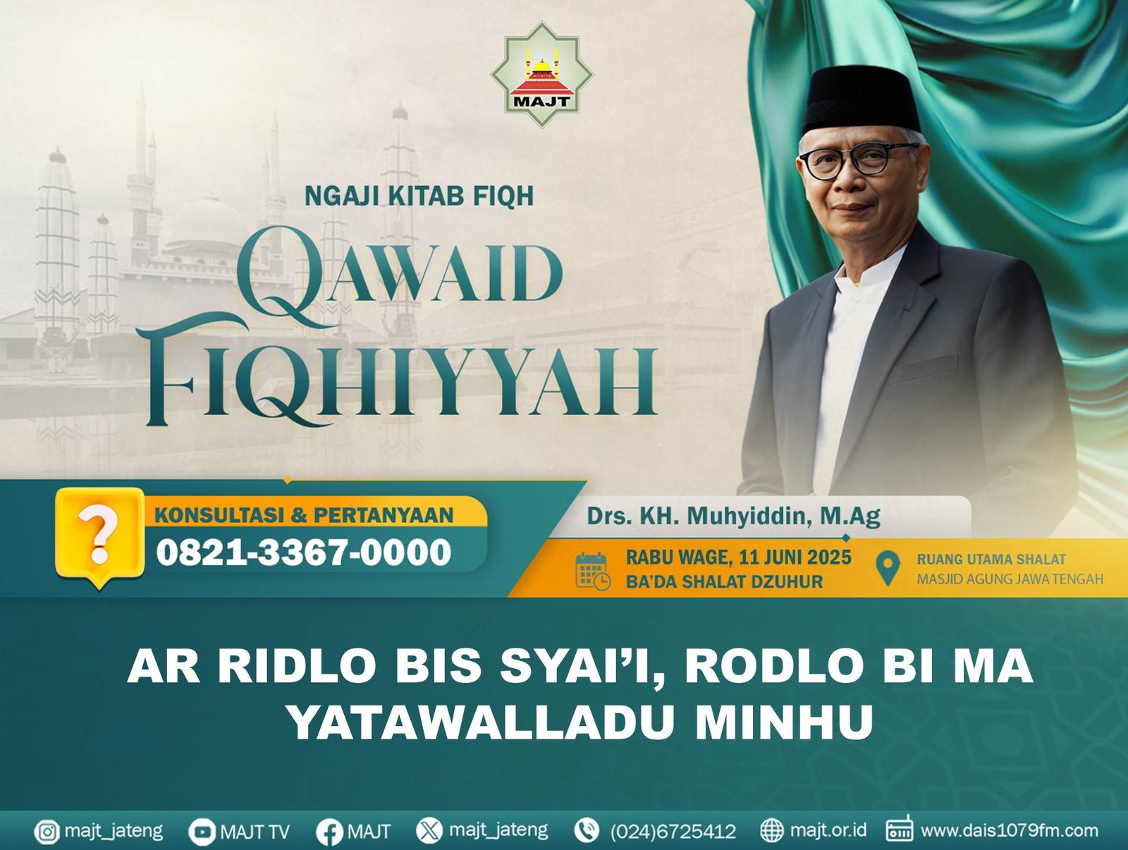 Ar Ridlo bis syai’i, Rodlo bi ma yatawalladu minhu