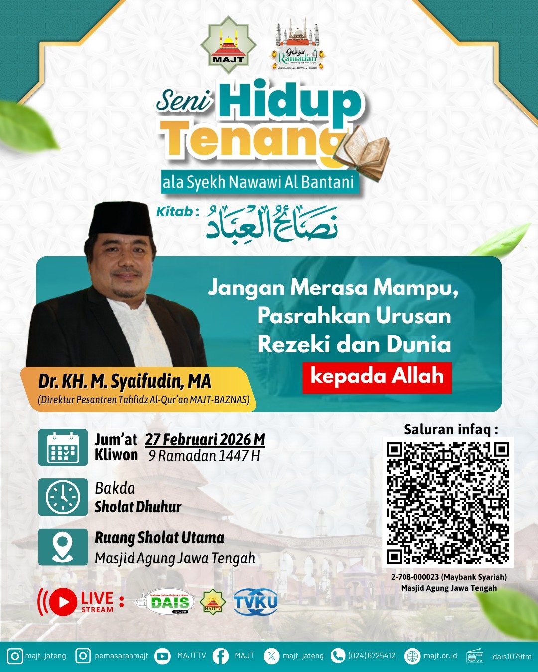 Jangan merasa mampu, pasrahkan urusan rezeki dan dunia kepada Alloh